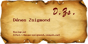 Dénes Zsigmond névjegykártya